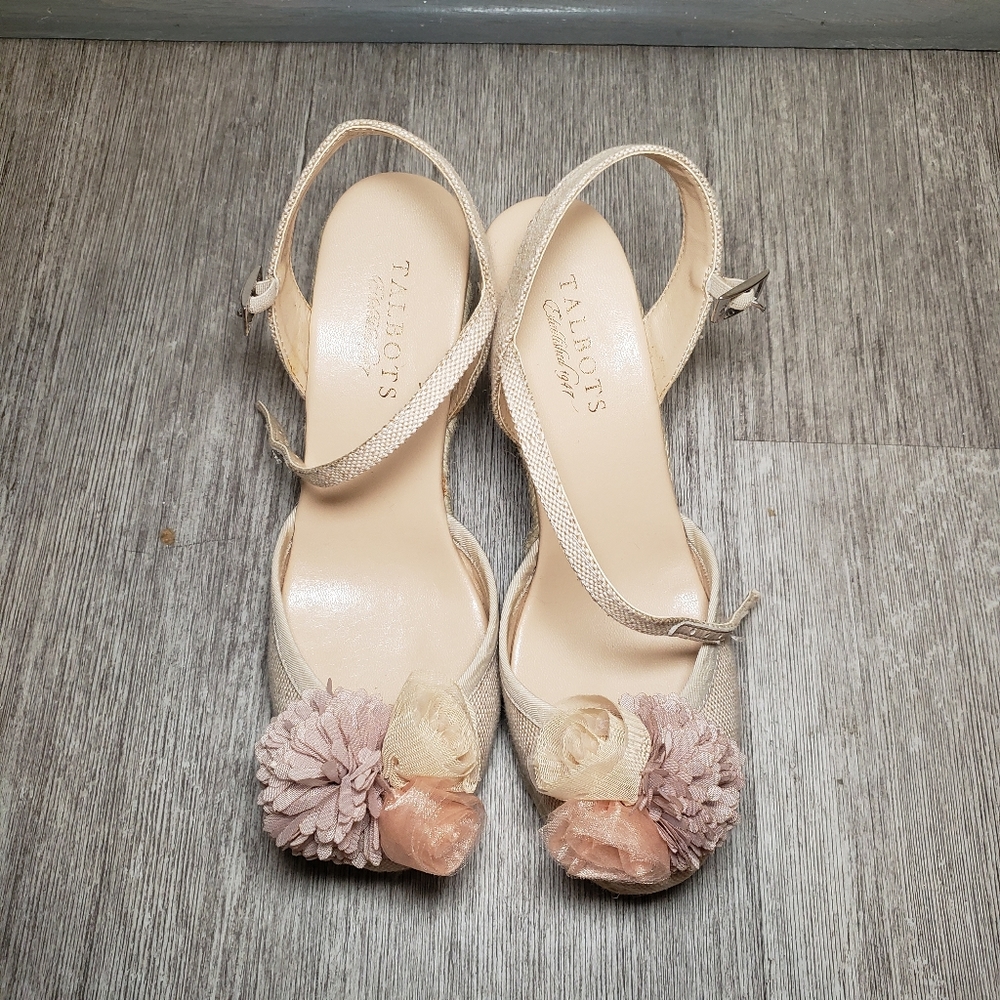Talbots Chiffon Rosette Canvas Espadrilles